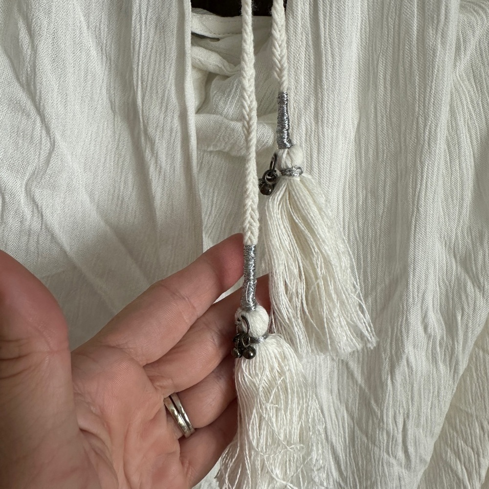 Free People Cream Ruffled Midi Dress - Picture 6 of 9